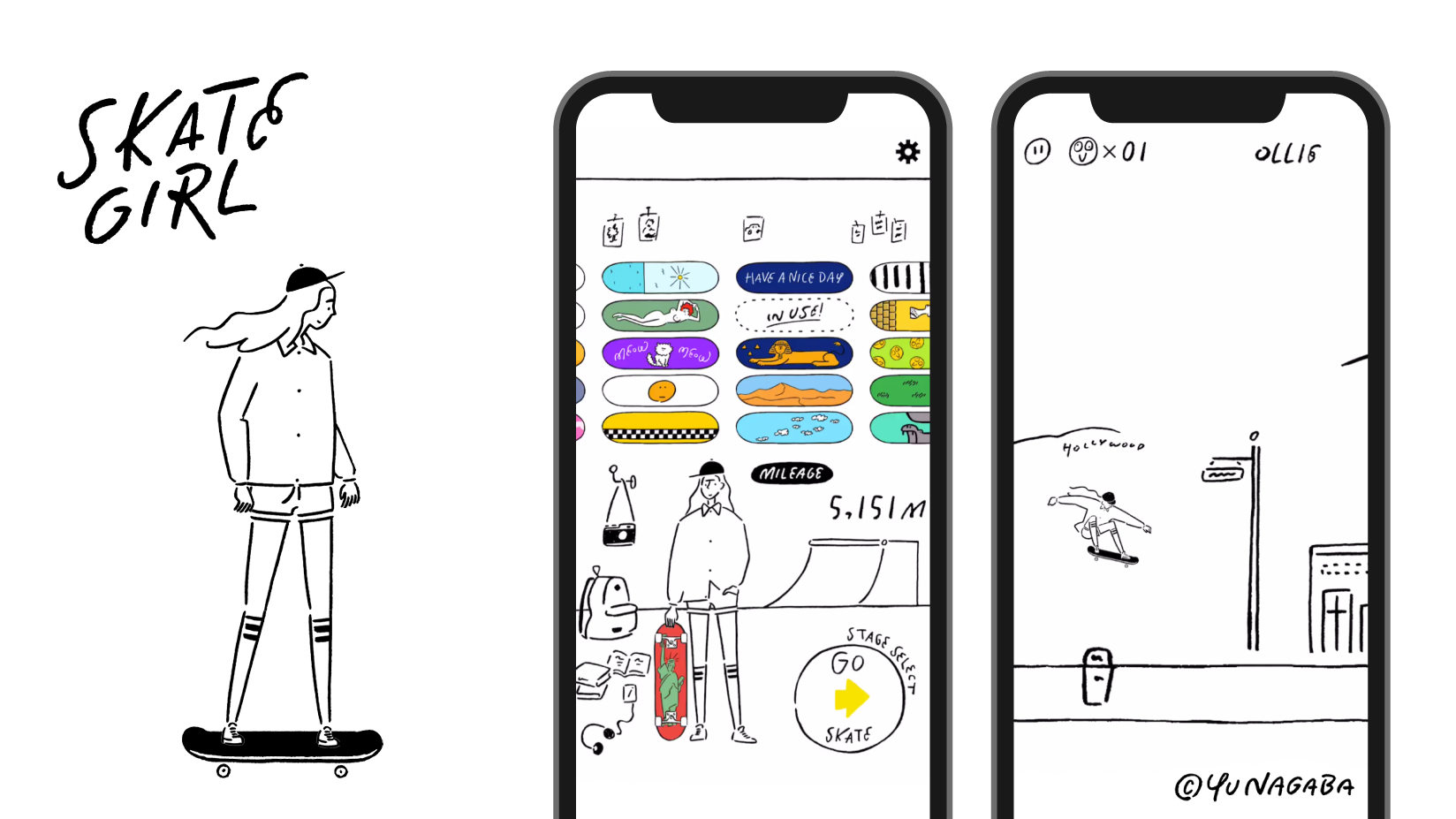長場雄がイラストを描いたスケートゲームアプリ Skate Girl Fnmnl フェノメナル