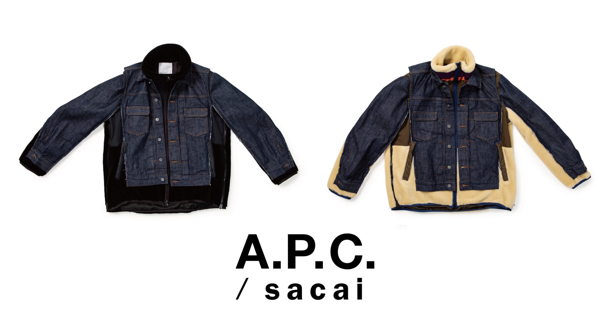 激レアコラボ♡A.P.C×sacai サイドリブロゴスウェットトレーナーブラック